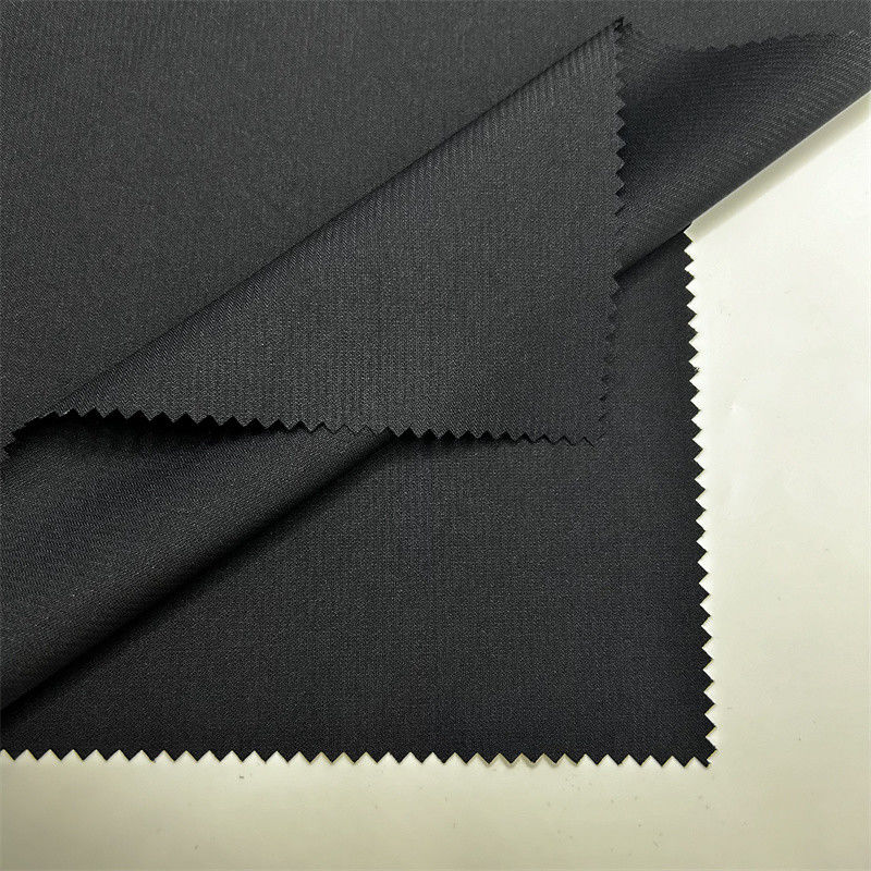 150D Tissu en polyester recyclé à étirement réduit en tissu tordu à bandes verticales 150D*150D Robes et jupes