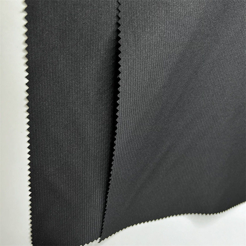 150D Tissu en polyester recyclé à étirement réduit en tissu tordu à bandes verticales 150D*150D Robes et jupes