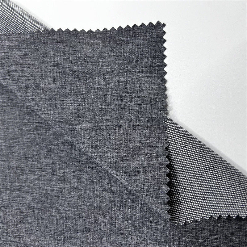 Tissu en polyester cationique à double teinte en perles avec une texture en lin à quatre voies sur la surface
