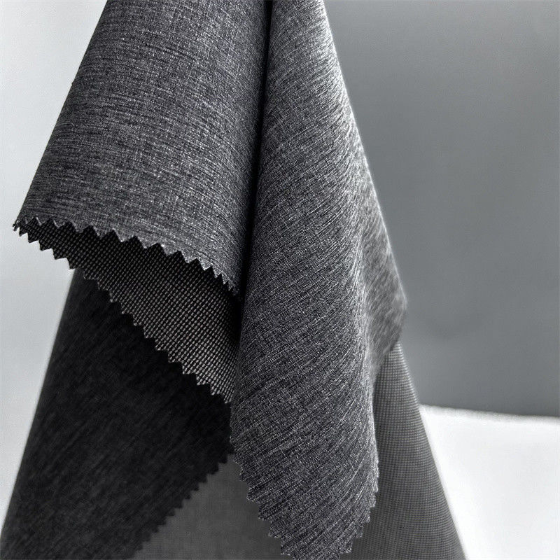 Tissu en polyester cationique à double teinte en perles avec une texture en lin à quatre voies sur la surface