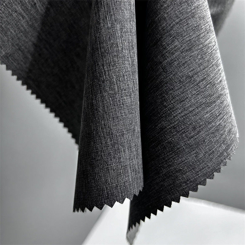 Tissu en polyester cationique à double teinte en perles avec une texture en lin à quatre voies sur la surface