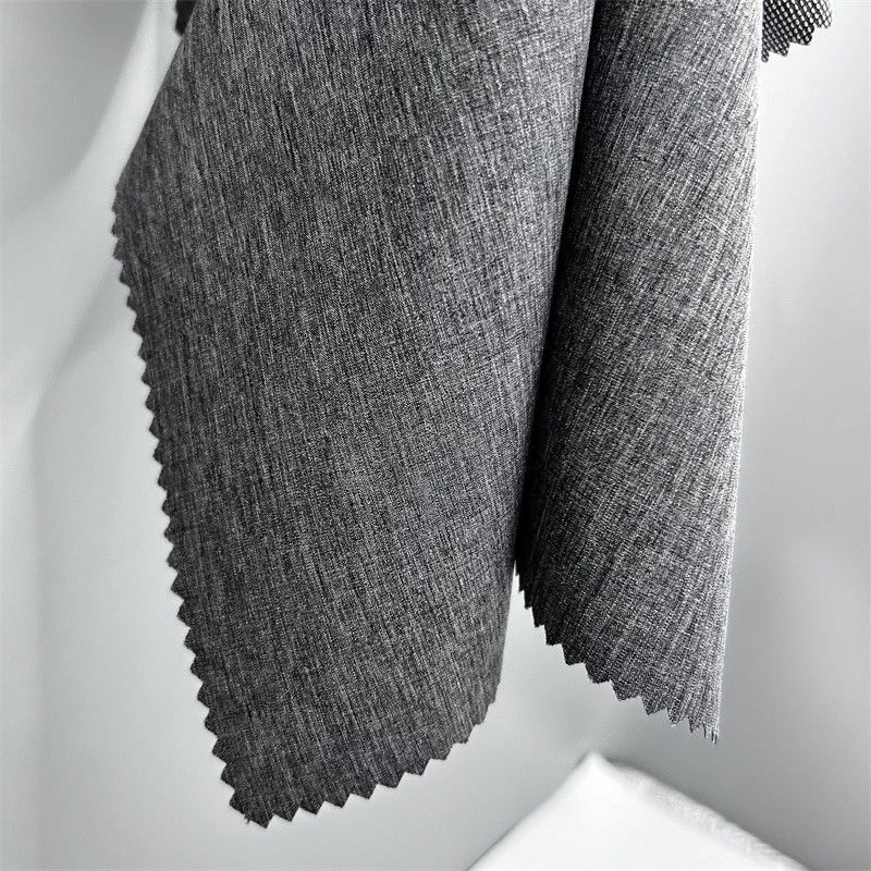 Tissu en polyester cationique à double teinte en perles avec une texture en lin à quatre voies sur la surface