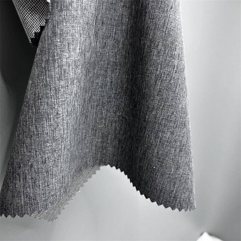 Tissu en polyester cationique à double teinte en perles avec une texture en lin à quatre voies sur la surface