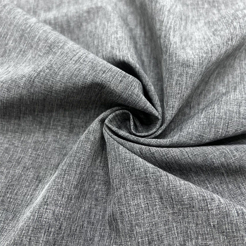 Tissu en polyester cationique à double teinte en perles avec une texture en lin à quatre voies sur la surface