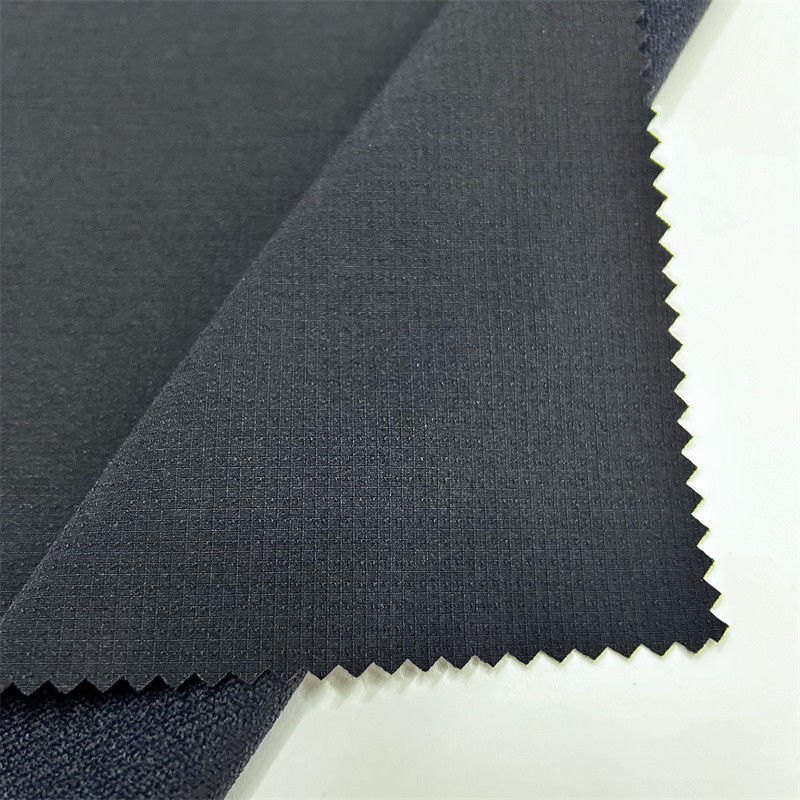 Tissu de montagne à carreaux en nylon semi-brillant Texte élastique épaisse pour vêtements de plein air